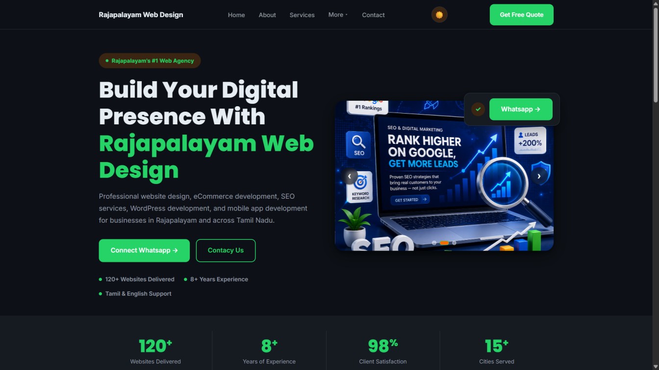 Rajapalayam Web Design screenshot
